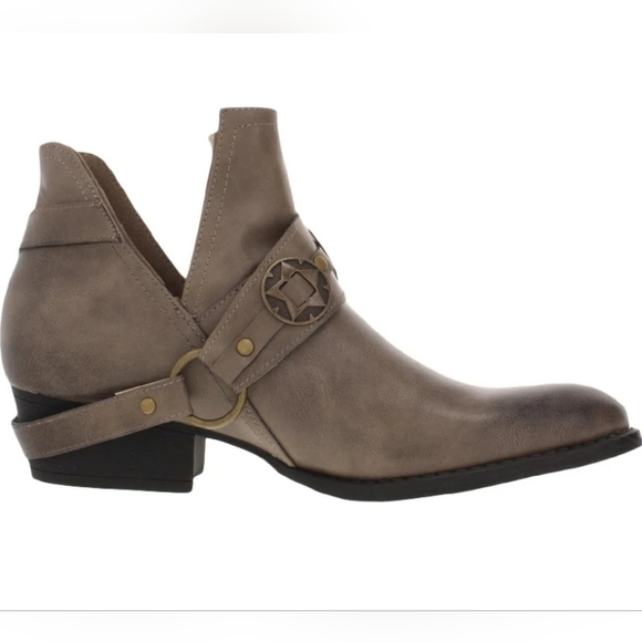 Women's Taupe Ankle Boots with Buckle Detail - Picture 2 of 5